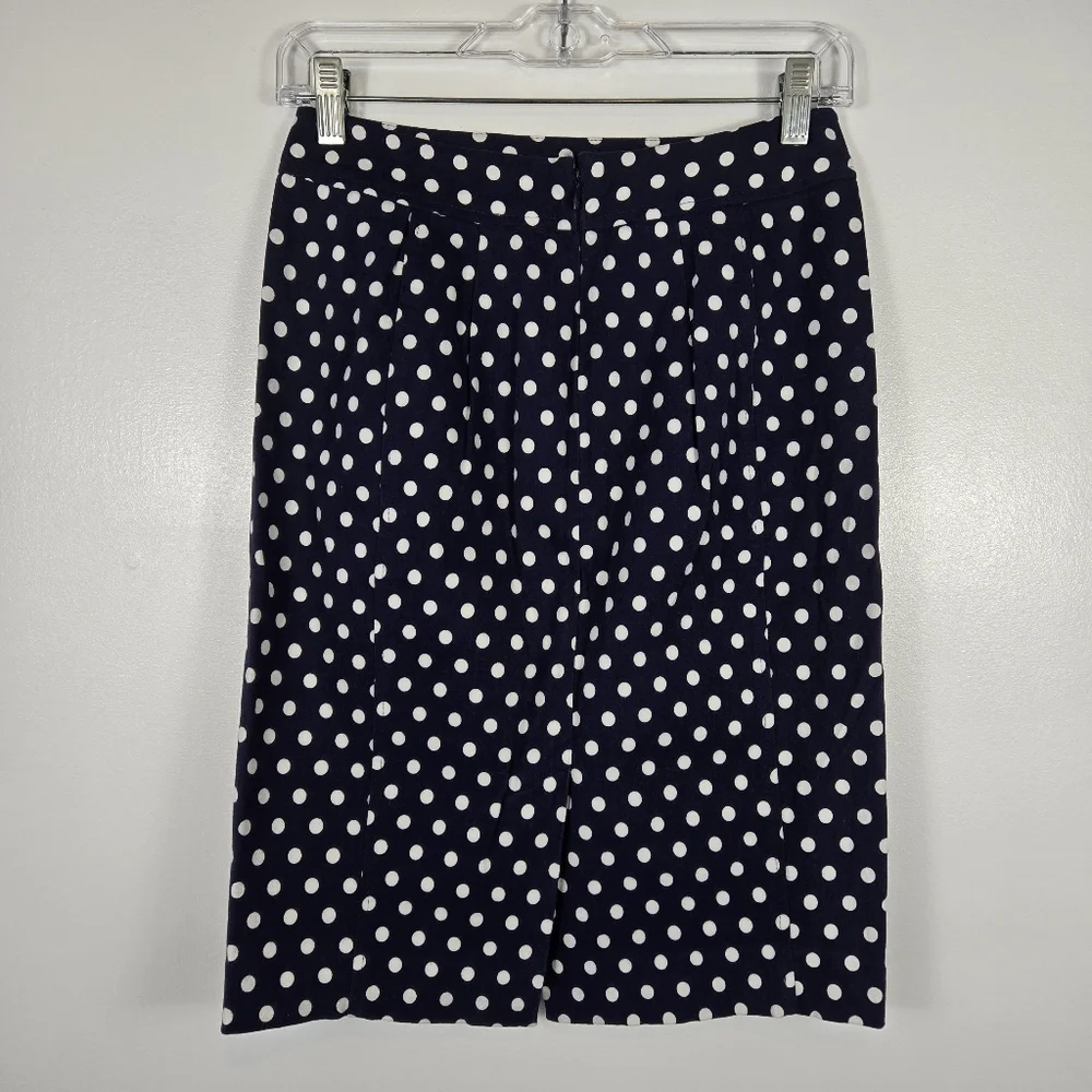 Pixley June Navy Blue White Polkadot Pencil Skirt Size XS